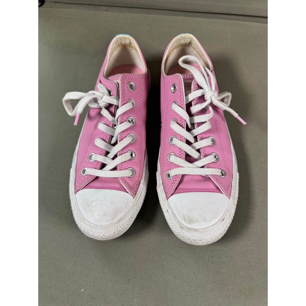 Converse Pink Keep Loving Keep Fighting Leather Sneakers Womens 7 Good